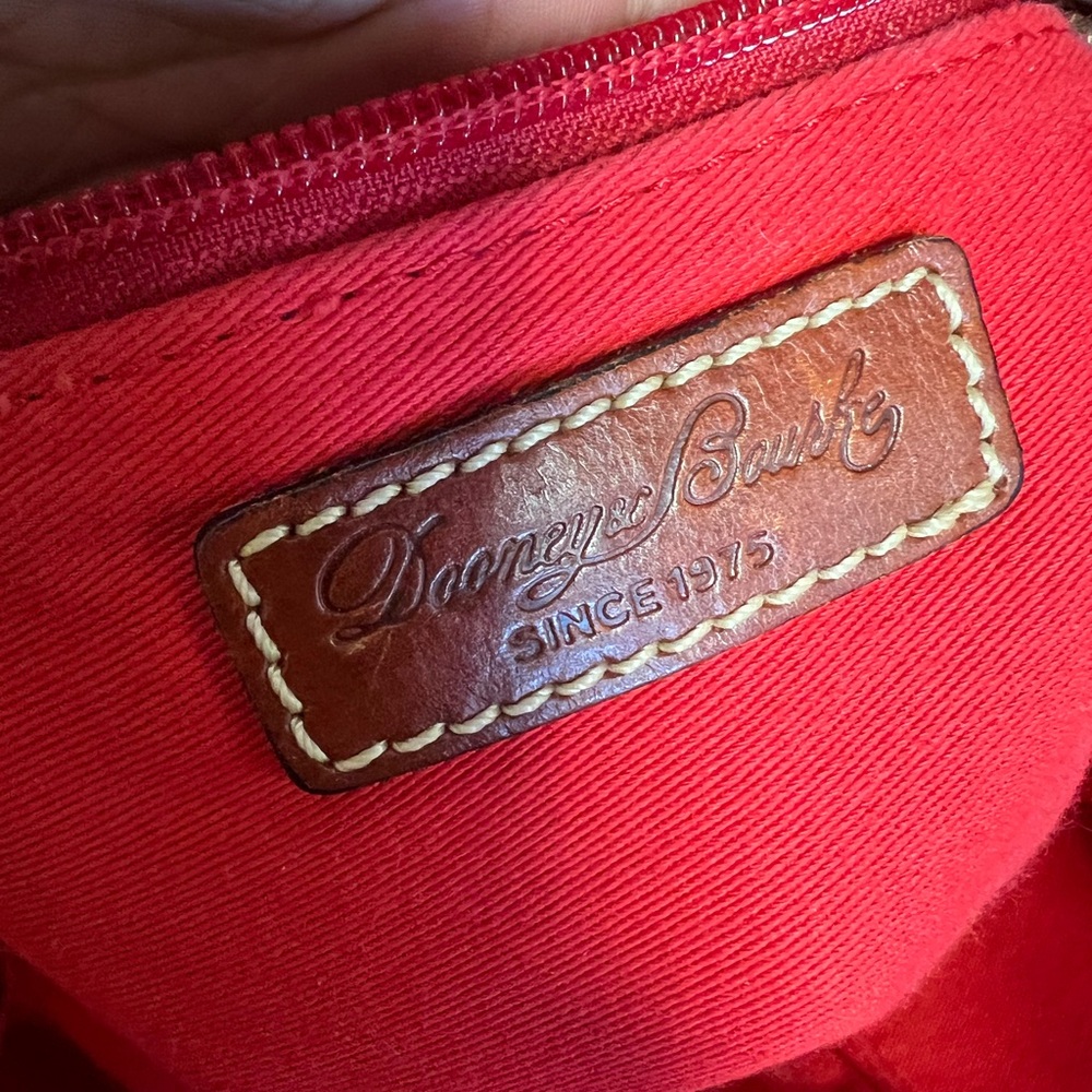 Dooney & Bourke Pink and Brown Canvas Tote with Leather Straps - Picture 11 of 14